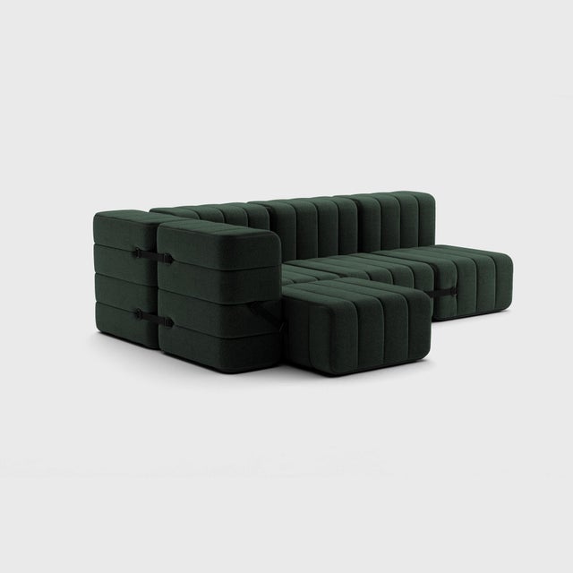 In nine configurations. Nine modules make up the family set of this modular sofa system. A corner sofa for four people or,...