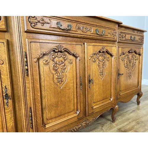 Wood Vintage Louis XIV French Oak Buffet For Sale - Image 7 of 15