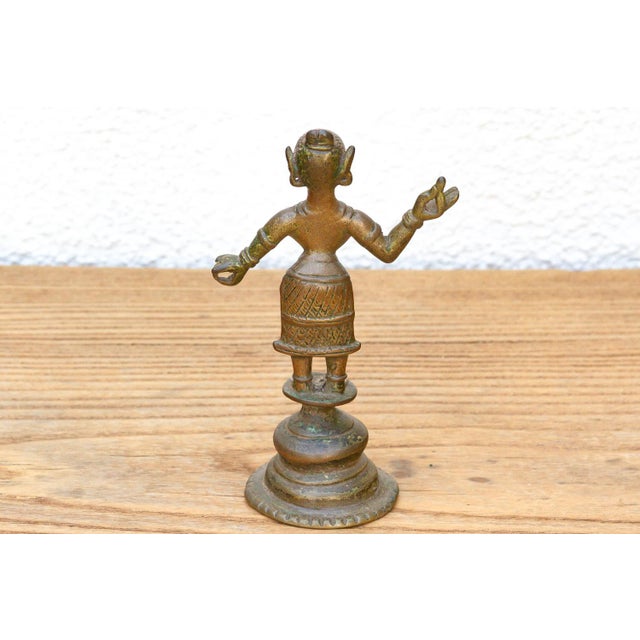 Sun-Warmed Indian Bronze Celestial Dancer Figurine For Sale - Image 9 of 9