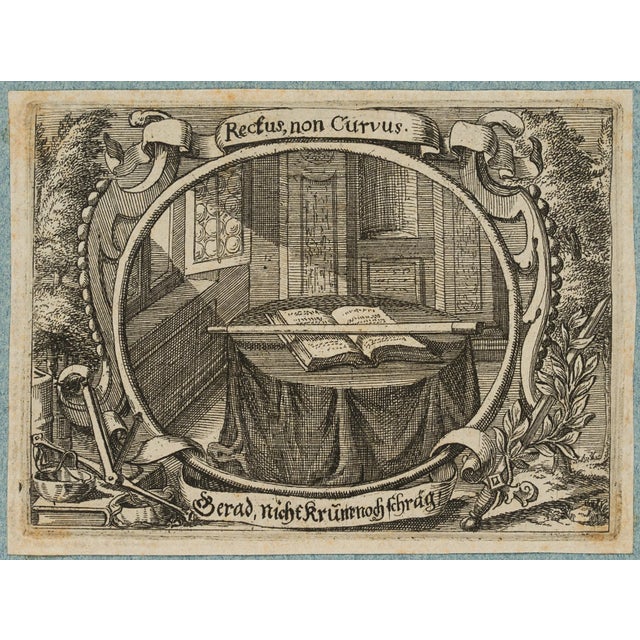 Johannes Meyer jun. (1655 Zurich - 1712 ibid.): Rectus, non Curvus, emblematic representation, 17th century,...