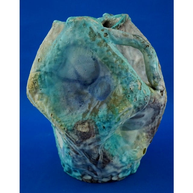 Acid-Treated Majolica Ceramic Vase by Icav Icam Giordano Vietri, Italy, 1930s For Sale - Image 10 of 18