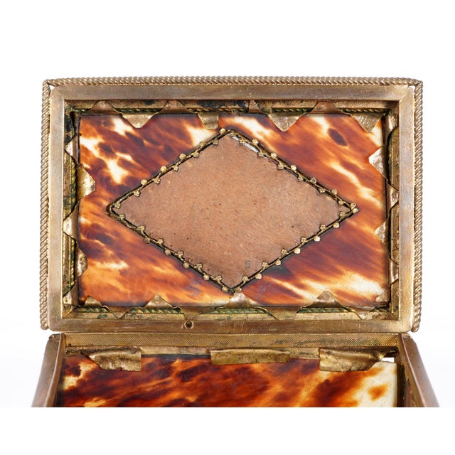 Late 19th Century Italian Shell & Enamel Dresser Box For Sale - Image 5 of 12