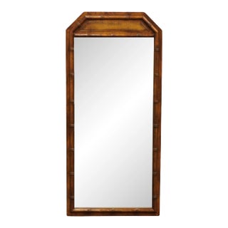 American of Martinsville Asian Chinoiserie Faux Bamboo 20" Dresser / Wall Mirror 2295-251 For Sale