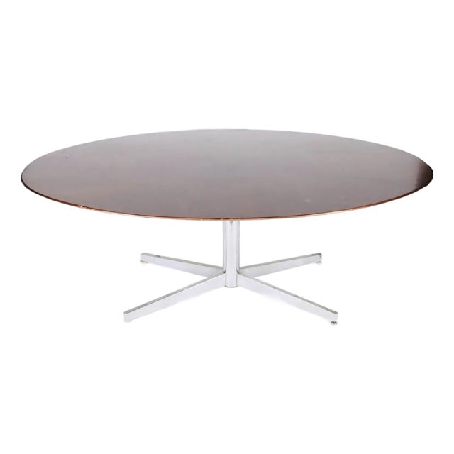 Midcentury Osvaldo Borsani for Stow & Davis Oval Sunburst Walnut Dining Table For Sale