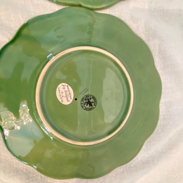 Bordallo Pinheiro Green Floral Pattern Salad Plates - Set of 4 For Sale - Image 10 of 11