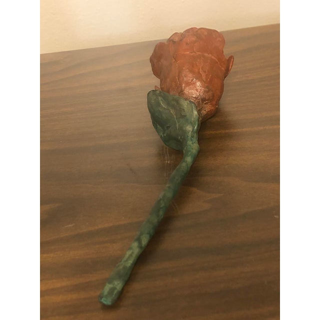 Metal Late 20th Century Brutalist Cast Iron Rose Sculpture For Sale - Image 7 of 11