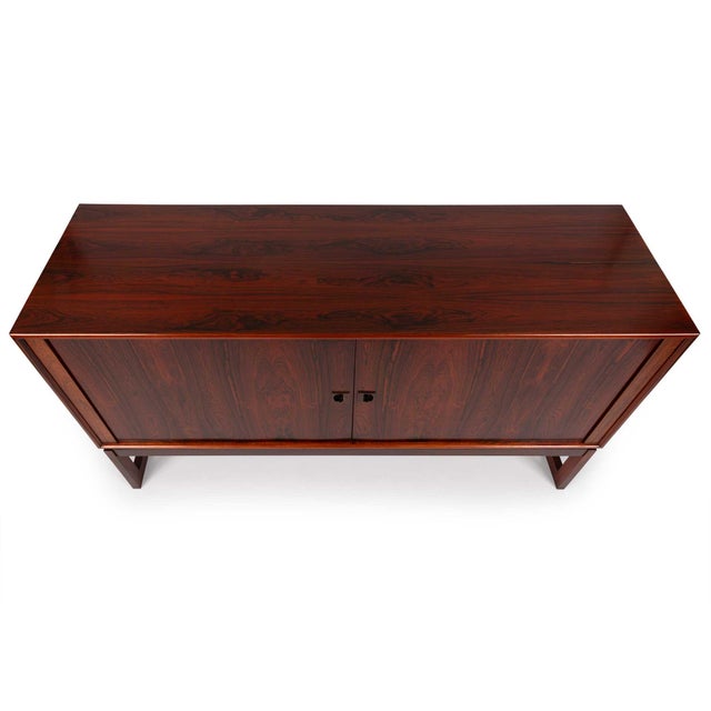 Vintage Axel Christiansen Odder Rosewood Tambour Credenza Sideboard 1960s For Sale - Image 11 of 12