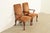 Baker Furniture Company Baker Furniture Stately Homes Georgian Carved Mahogany Open Arm Library Chairs, Pair For Sale - Image 4 of 13