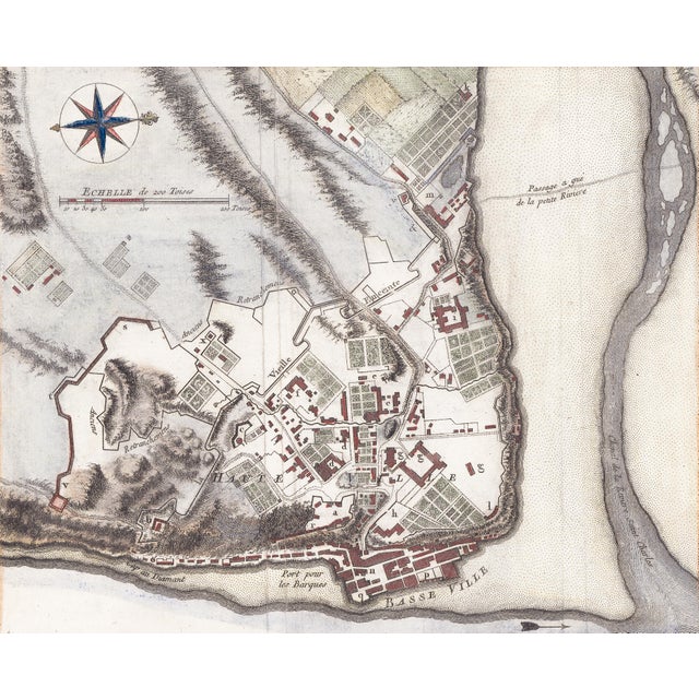 Realism 1764 Map "Plan De La Ville De Quebec" by Jacques-Nicolas Bellin For Sale - Image 3 of 5