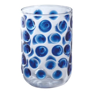 Airelles Glass Tumbler- Blue - Set of 4 For Sale