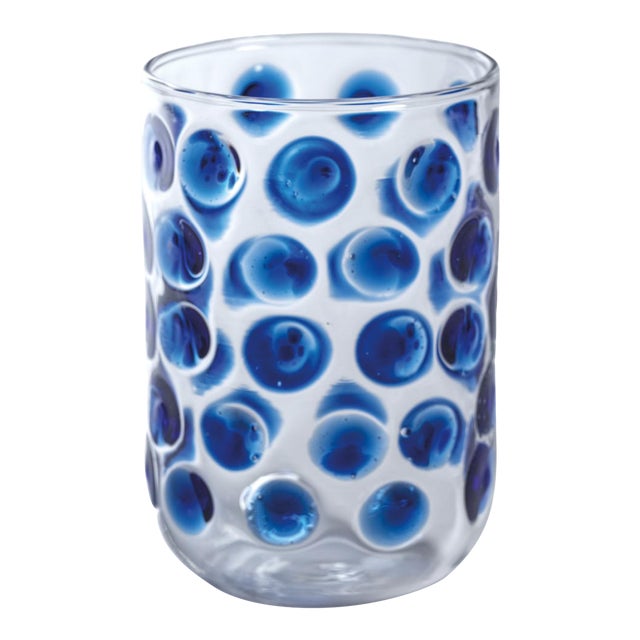 Airelles Glass Tumbler- Blue - Set of 4 For Sale