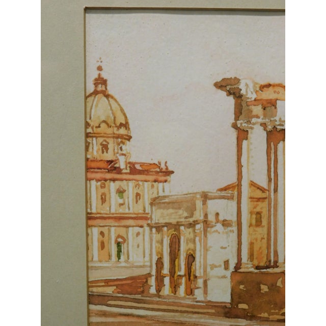 Paint Vintage Roman Ruins Watercolor Painting Signed Bollazzi For Sale - Image 7 of 13