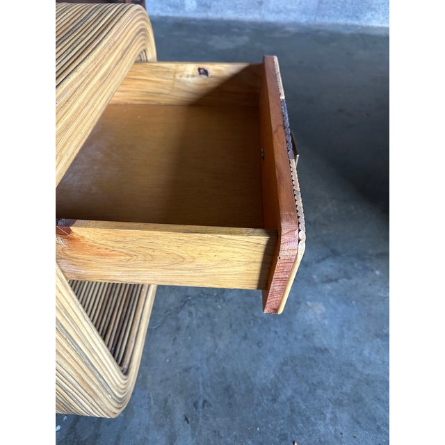 1980s Pencil Reed Bamboo Nightstands After Betty Cobonpue and Gabriella Crespi- A Pair For Sale - Image 11 of 11