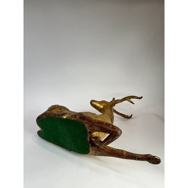 Mid 20th Century Mid 20th Century Gilt Metal Moroccan Deer Statue For Sale - Image 5 of 6