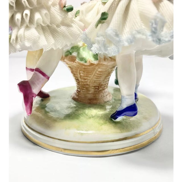 1930s 1930s Müller Volkstedt Dresden “Ring Around the Rosie” Porcelain Figurine For Sale - Image 5 of 12