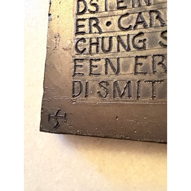 Abstract Name Recognition Bronze Open Book Sculpture by Herbert Simon, Ca. 1995 For Sale - Image 3 of 17