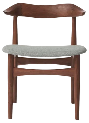 Cow Horn Chair in Walnut and Light Grey by Warm Nordic
