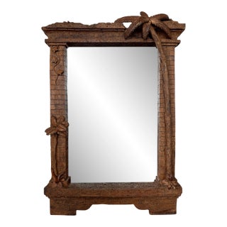 Large Vintage Palm Tree Mirror For Sale