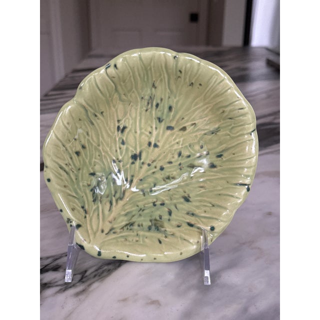 LastChance!Splatterware Majolica Style Cabbage Dish For Sale - Image 11 of 11
