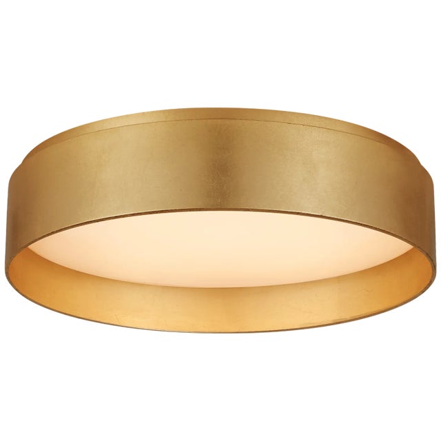 Shaw Medium Flush in Gild with White Glass Designer: Canopy: 13.25" Round Mounting: Flush Shade Detail: White Glass...