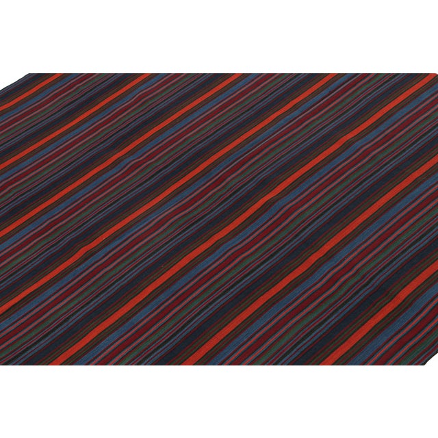 1950s Vintage Bidjar Persian Jajim Kilim With Multicolor Stripes, From Rug & Kilim For Sale - Image 5 of 7