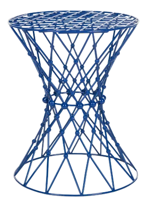 Rogers Iron Wire Stool in Dark Blue