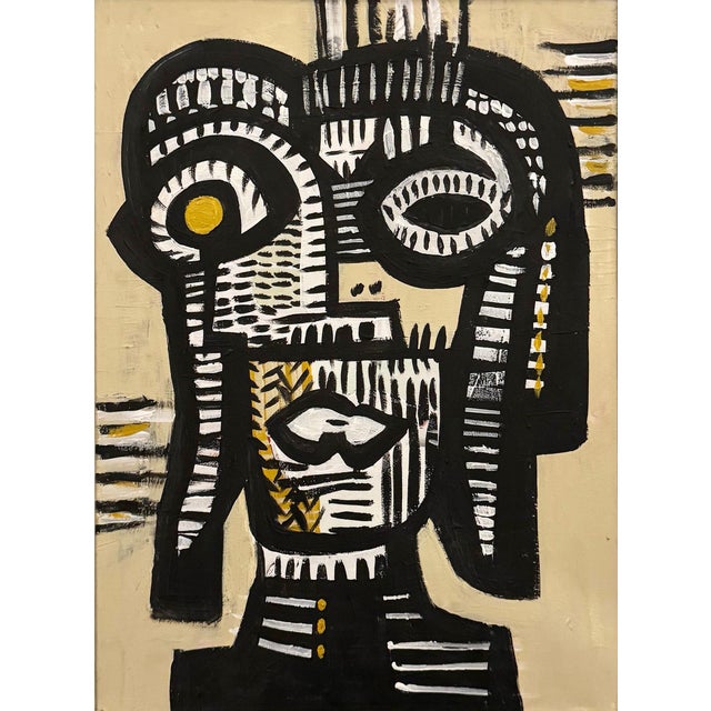 Abstract Original Contemporary Framed Abstract Portrait Painting For Sale - Image 3 of 3