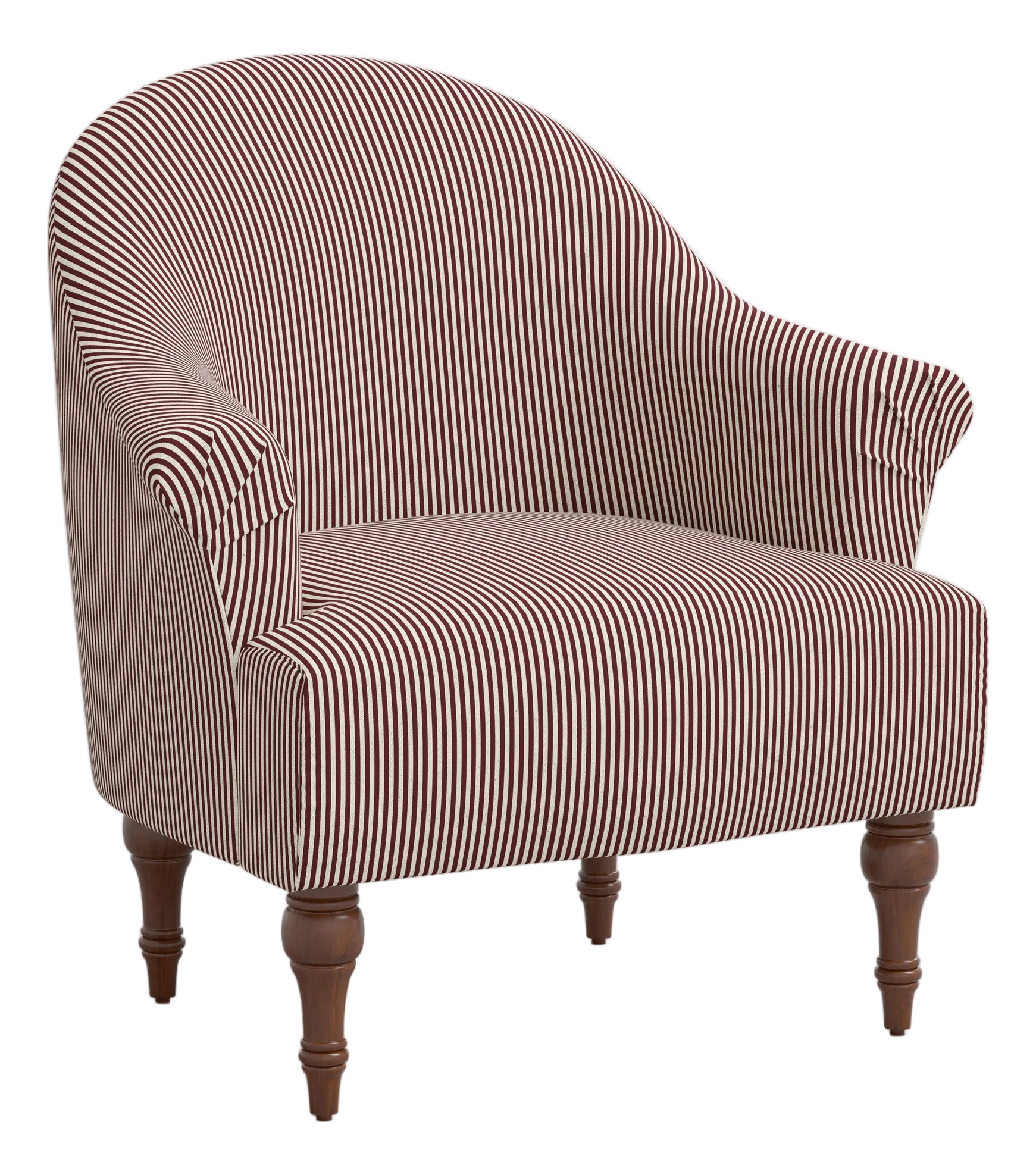 Josephine Chocolate Stripe Armchair | Chairish