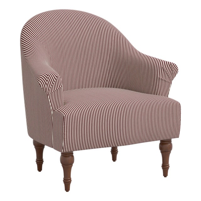 Josephine Cinnamon Stripe Armchair For Sale