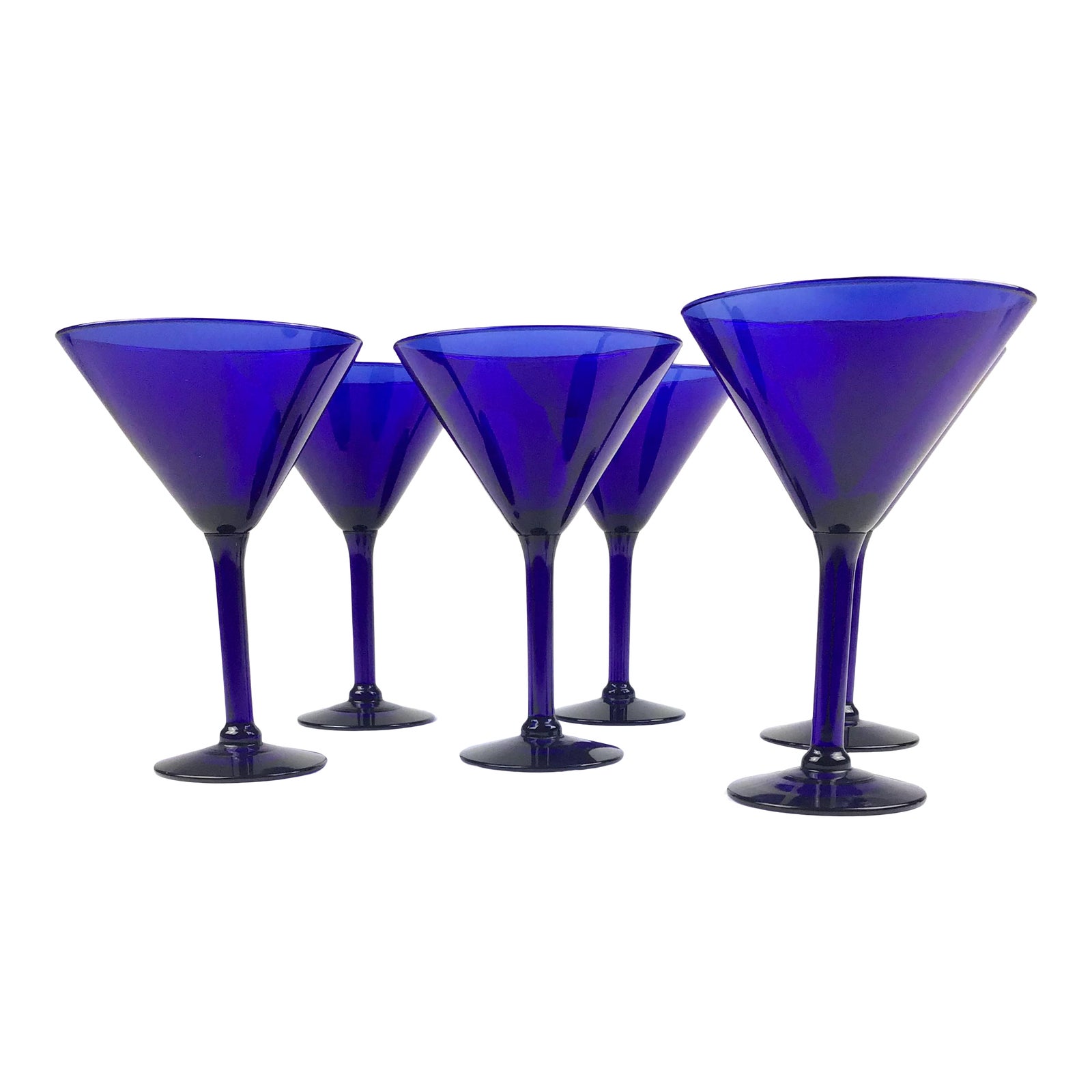 Vintage Cobalt Blue Martini Glasses Set of 6 Chairish