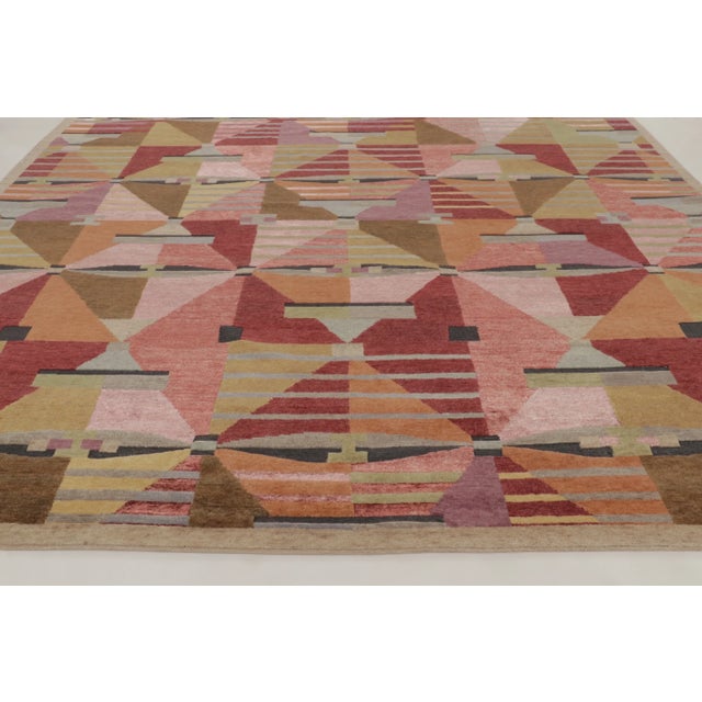 Rug & Kilim’s Oversized Scandinavian Rug With Polychromatic Design For Sale - Image 9 of 11