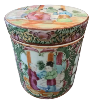 Mid 19th Century Antique Chinese Porcelain Mandarin Box Tea Caddy