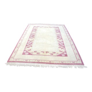 Oushak Hand-knotted Handmade Rug For Sale