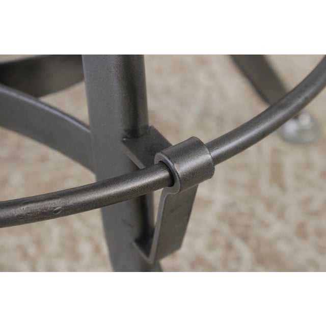 Set of 6 Restoration Hardware Adjustable Toledo Leather Seat Stools For Sale In Philadelphia - Image 6 of 15