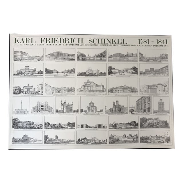 Buildings and Designs Poster by Karl Friedrich Schinkel, 1989 For Sale