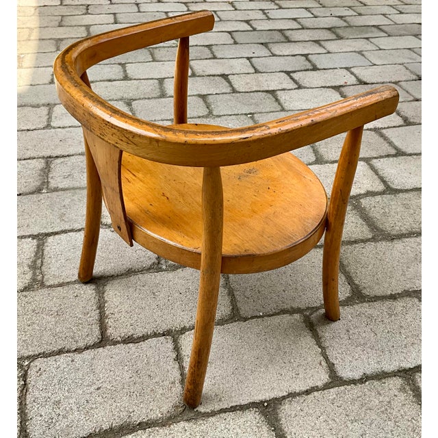 Mid-Century Modern Children's Armchair in Beechwood by Joamin Baumann for Baumann, France, 1950s For Sale - Image 3 of 7