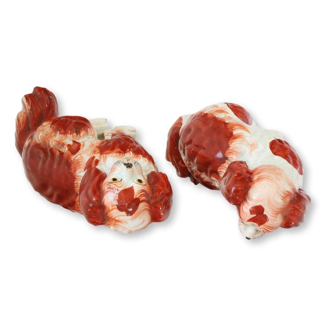 Victorian C. 1860 English Staffordshire King Charles Spaniel Dogs For Sale - Image 3 of 6