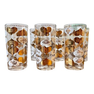 Anniversary Milestones 22-karat Highball Glasses - Set of 7 For Sale