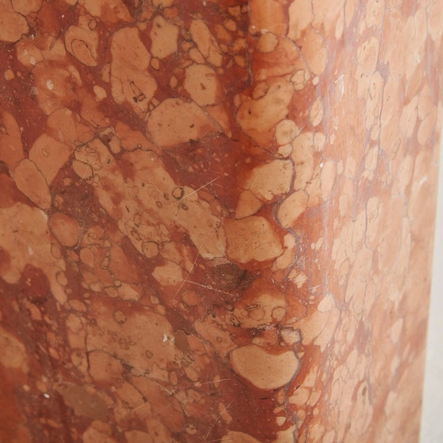 Breccia Pernice Marble Console Table with Glass Top, Italy 1970s For Sale - Image 10 of 11