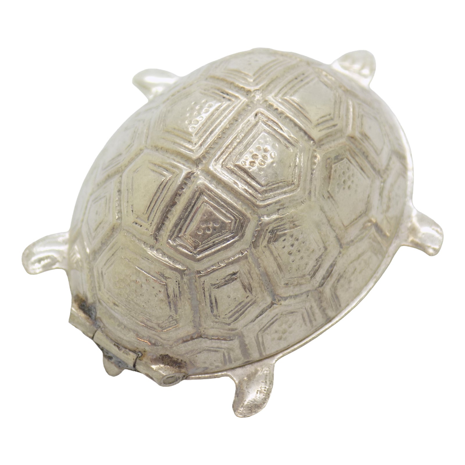 Vintage Italian Handmade Silver Turtle Pill Snuff Trinket Box, Firenze ...