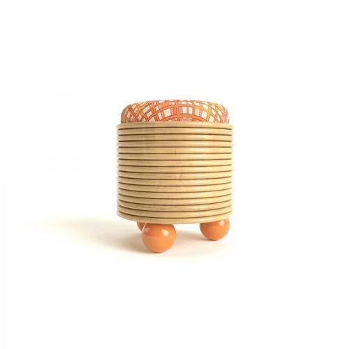 Disco Pouf in Tinted Rattan and HR Foam by Popus Editions For Sale - Image 4 of 8