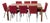 Calligaris Dining Set With Extendable Table and 8 Red Chairs For Sale
