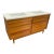 Mid-Century Modern Walnut Double-Sink Bathroom Vanity With White Top For Sale