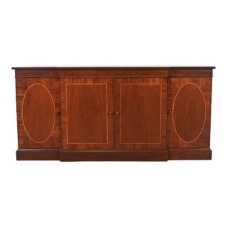 1980s Baker Furniture Charleston Georgian Inlaid Mahogany Sideboard For Sale