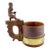 19th Century Slovak Črpák Shepherd’s Whey Cup With Figural Carved Handle For Sale