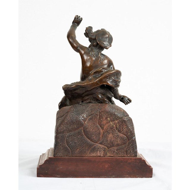 French Artist, Patinated Sculpture of Napoleon III, 19th Century, Bronze on Red Griotte Marble Base For Sale - Image 3 of 4