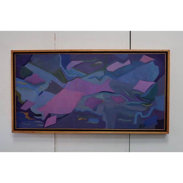 1980s Pescados En El Mar Abstract Artwork By Mexican Artist Maricruz H. Covarrubias For Sale - Image 5 of 12