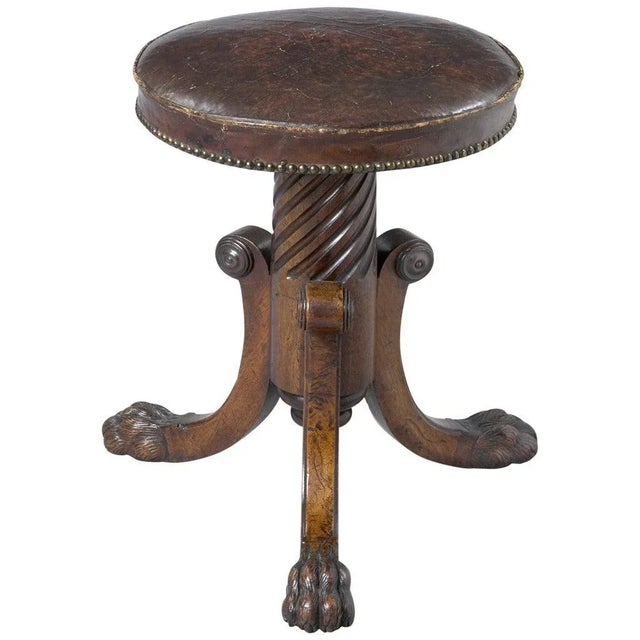 English Antique Regency Revolving Piano Stool For Sale - Image 13 of 13