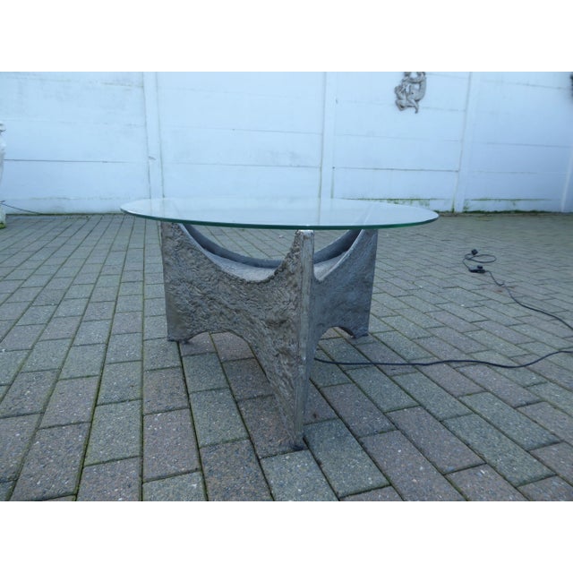 Mid-Century Modern Mid-Century Aluminum Brutalist Coffee Table with Lamp For Sale - Image 3 of 10
