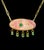 Rhodochrosite Necklace with Emeralds & Diamonds Jen Proudman Jewelry Rhodochrosite, Emeralds, Diamonds & 14k Gold Carved...